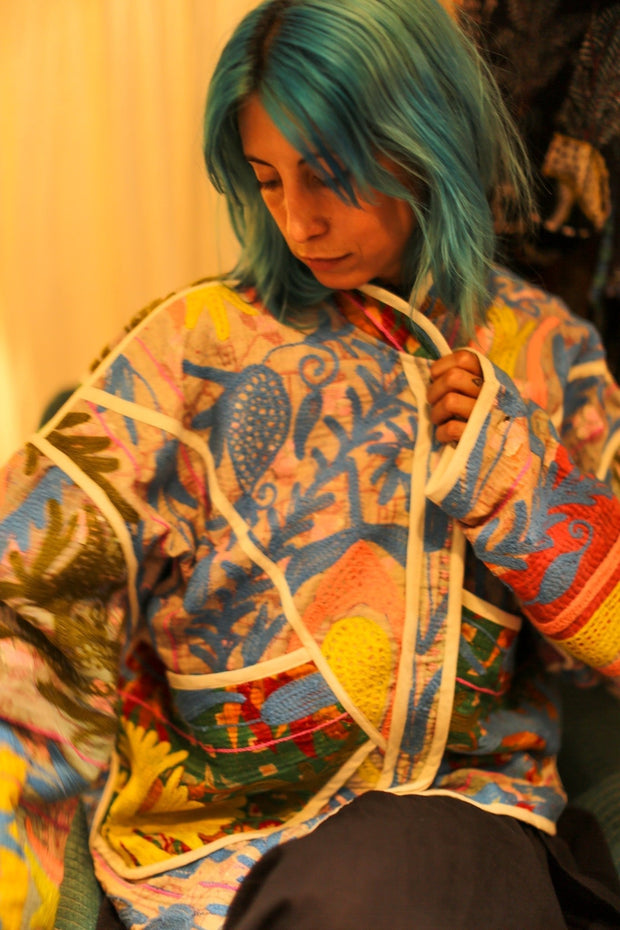 KANTHA EMBROIDERED JACKET ELA - sustainably made MOMO NEW YORK sustainable clothing, bestseller slow fashion