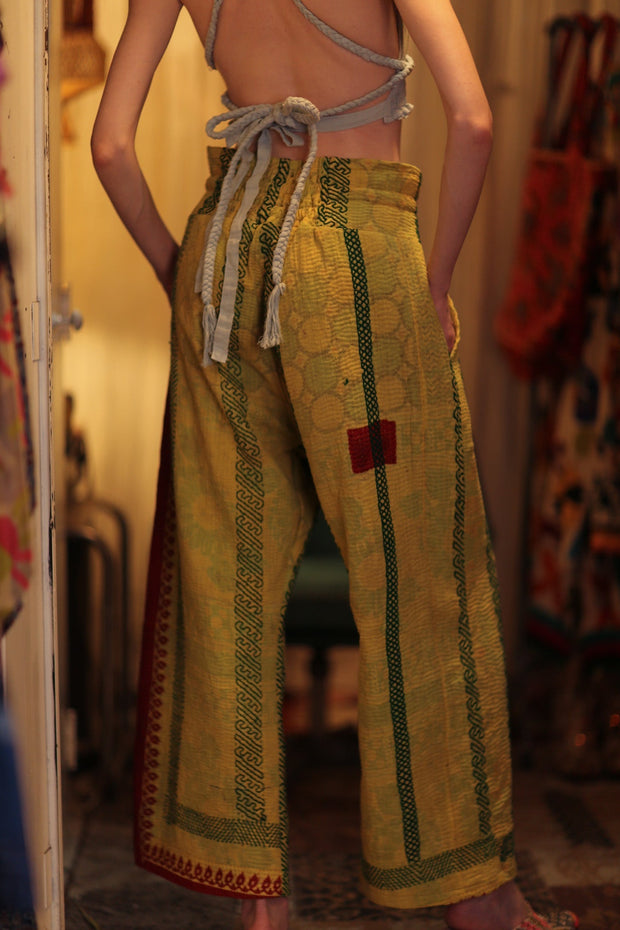 KANTHA PANTS LENA - sustainably made MOMO NEW YORK sustainable clothing, new slow fashion