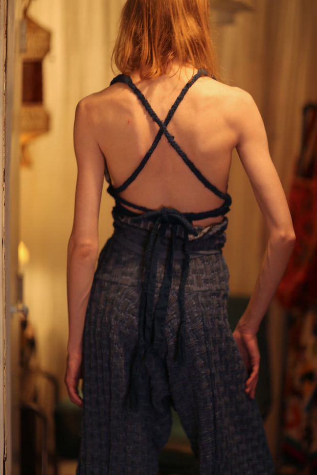 LUKE FISHERMAN TROUSERS DEEP BLUE - sustainably made MOMO NEW YORK sustainable clothing, denim slow fashion