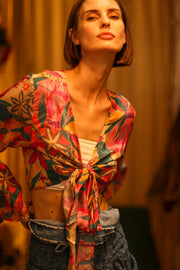 SILK WRAP TOP AURELIA NYLA - sustainably made MOMO NEW YORK sustainable clothing, new slow fashion