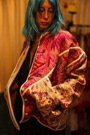 VINTAGE ANTIQUE FABRIC JACKET DEFNE - sustainably made MOMO NEW YORK sustainable clothing, bestseller slow fashion