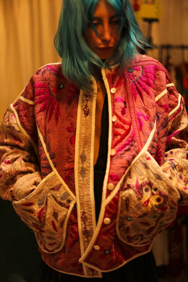 VINTAGE ANTIQUE FABRIC JACKET DEFNE - sustainably made MOMO NEW YORK sustainable clothing, bestseller slow fashion