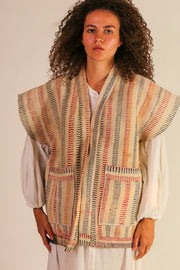 KANTHA VINTAGE QUILT VEST ROMY - sustainably made MOMO NEW YORK sustainable clothing, slow fashion