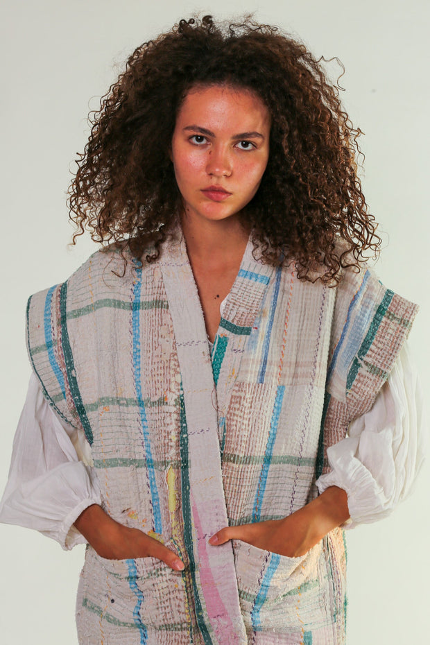 VINTAGE COTTON VEST WUISA - sustainably made MOMO NEW YORK sustainable clothing, slow fashion